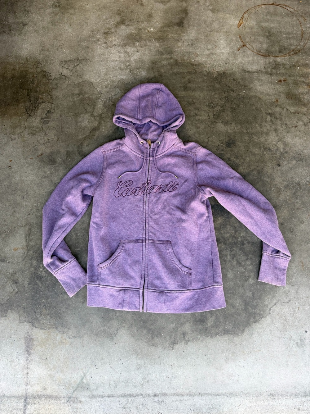Carhartt Hoodie Purple Full Zip Logo Girls Youth Size L (12-14)